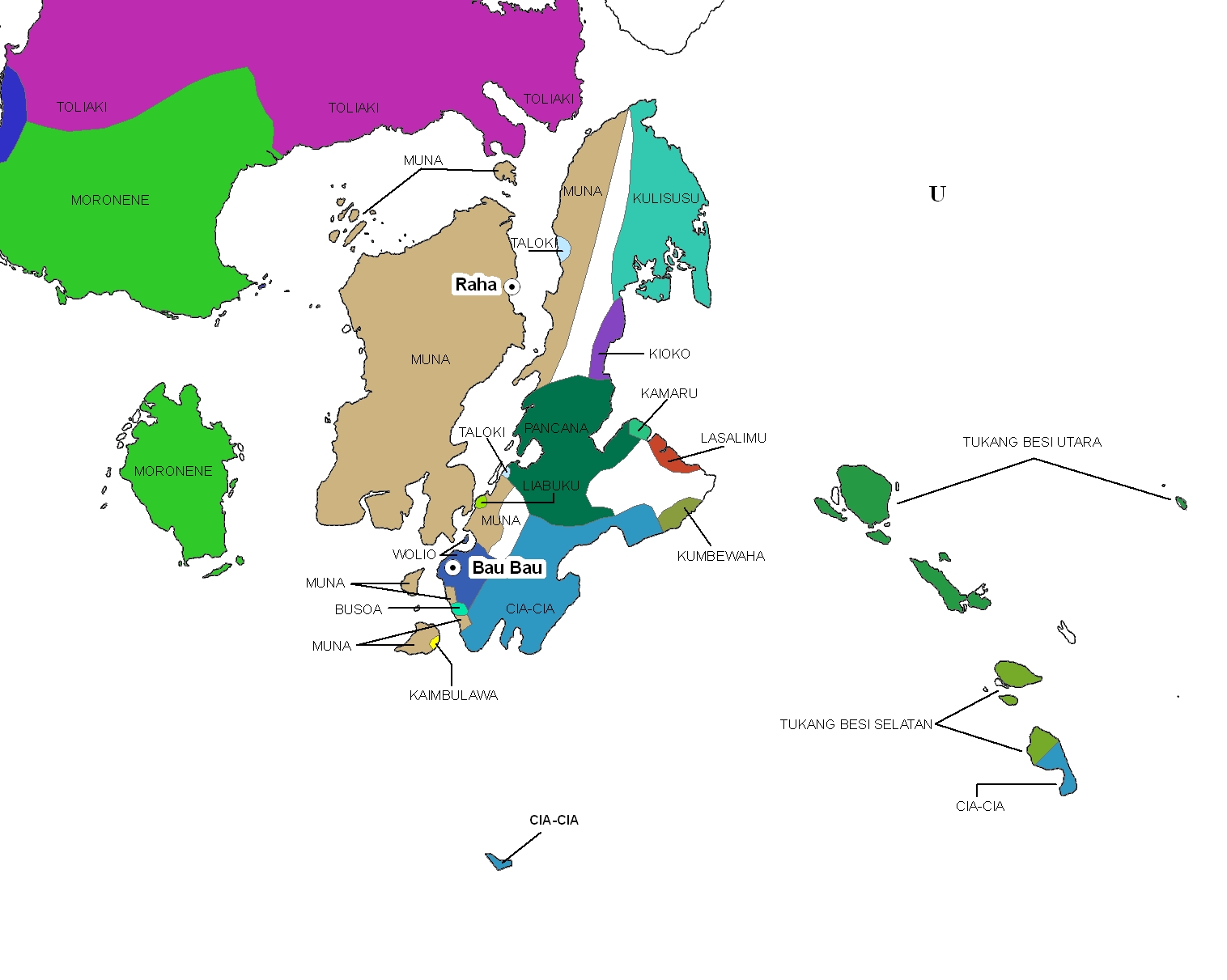 SE Sulawesi islands language map